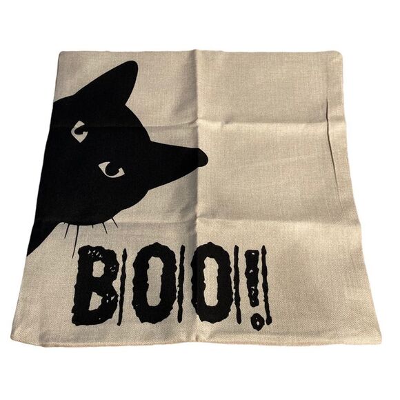 Boo!🐈‍⬛ Indoor/Outdoor Pillow Cover - Picture 1 of 6